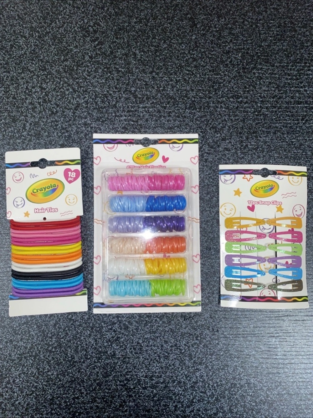 Crayola Kids Hair Accessories Pack - Multi-Color Set hair ties girls clips